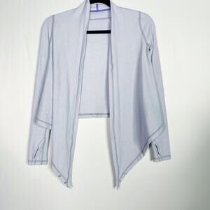 Ivivva by Lululemon Girls 8 Blue Open Front Charm Cardigan Convertible Wrap Top